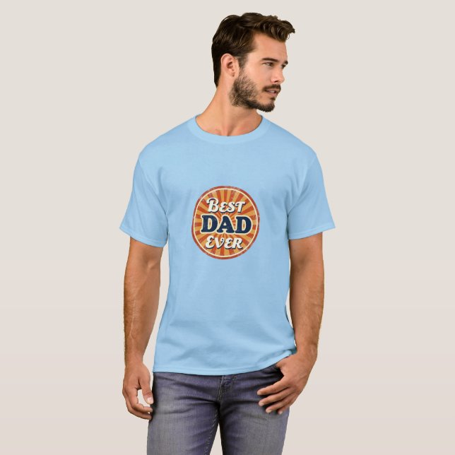 T-shirt Chemise de Fête du Père Heureux - Insigne Rétro (Devant entier)