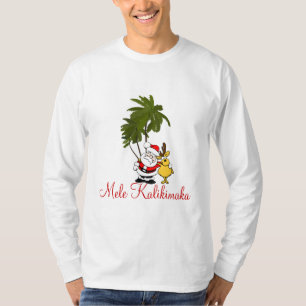 T-shirt Chemise de Fête Mens Mele Kalikimaka/Joyeux Noël