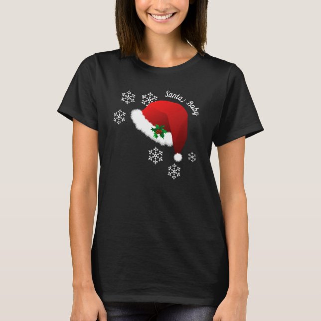 T-shirt Chemise de Fêtes Femme Père Noël Baby (Devant)