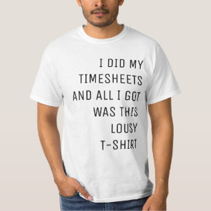 T-shirt Chemise de feuille de présence