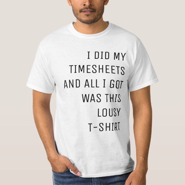 T-shirt Chemise de feuille de présence (Devant)