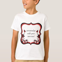 Chemise de fille à cadre floral sassy, rouge