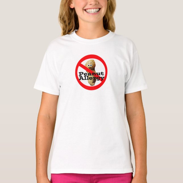 T-shirt Chemise de fille d'allergie aux arachides (Devant)