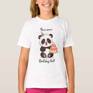 T-shirt Chemise de fille d'anniversaire de Panda