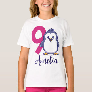 T-shirt Chemise de fille d'anniversaire de pingouin person