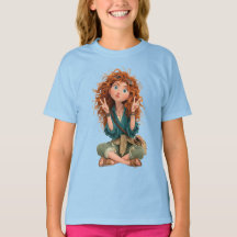 Chemise de fille de couleur bleue