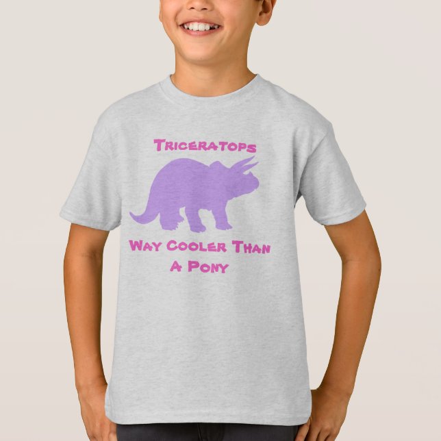 T-shirt Chemise de filles de Triceratops (Devant)