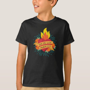 T-shirt Chemise de flamber Heart Dia de los Muertos  
