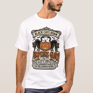 T-shirt Chemise de garde de sécurité Halloween avec chats