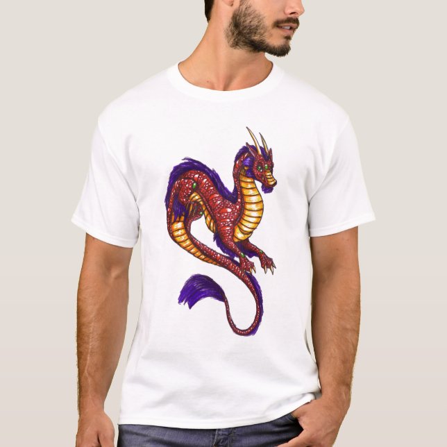 T-shirt Chemise de grimacerie rouge de dragon (Devant)