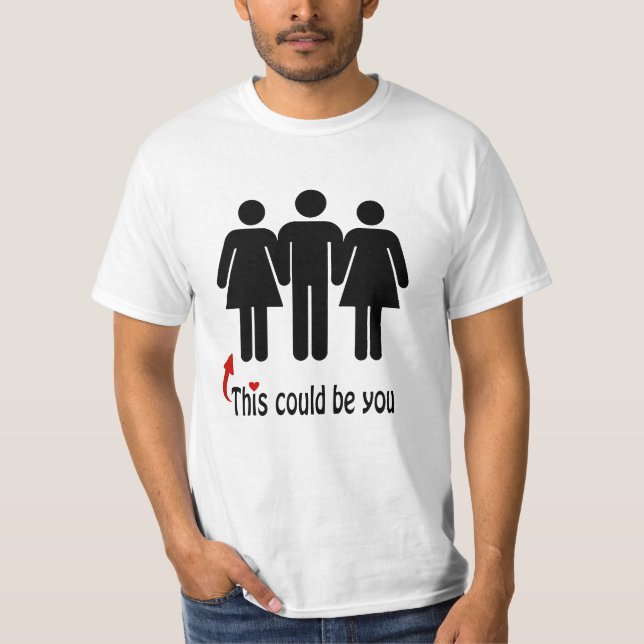 T-shirt Chemise de groupe de trois personnes - Polyamory (Devant)