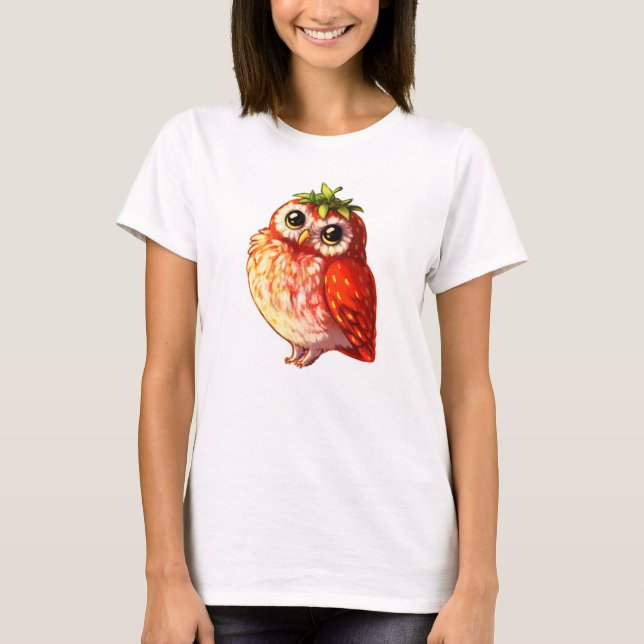 T-shirt Chemise de hibou de fraise (Devant)