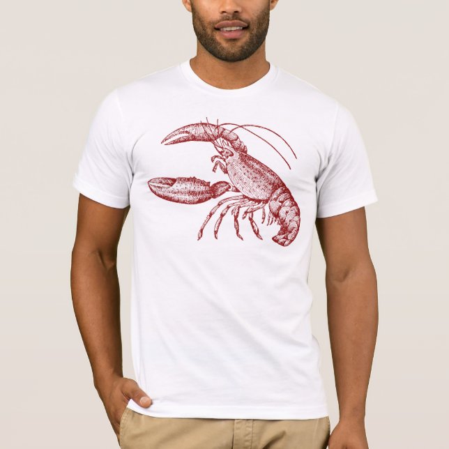 T-shirt chemise de homard (blanche) (Devant)