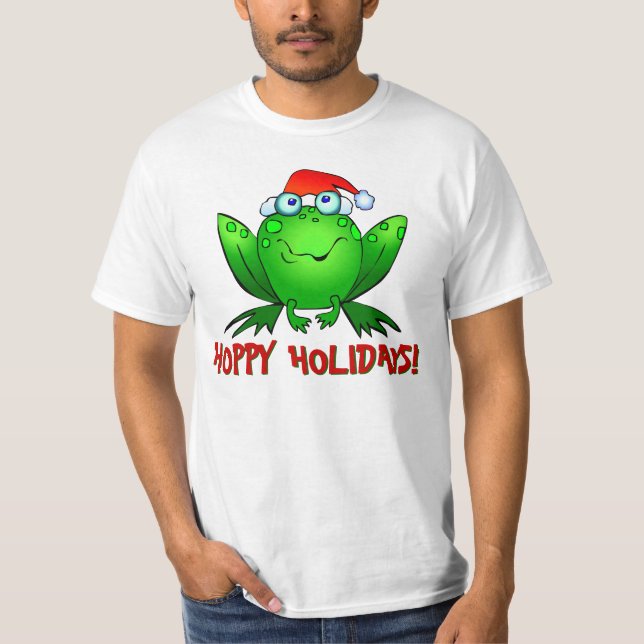 T-shirt Chemise de houblon de grenouille de bande dessinée (Devant)