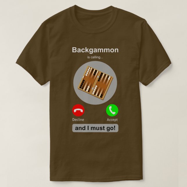 T-shirt Chemise de jacquet Funny Téléphone Call Backgammon (Design devant)