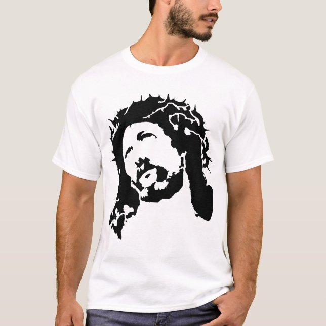 T-shirt Chemise de Jésus de pochoir (Devant)