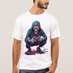 T-shirt Chemise de jeu drôle d'Halloween de joueur zombie