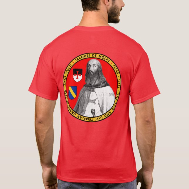 T-shirt Chemise de joint de portrait de Jacques de Molay (Dos)