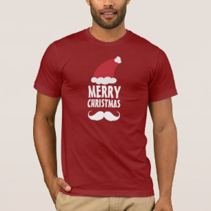 T-shirt Chemise de Joyeux Noël de moustache de Père Noë