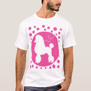 T-shirt Chemise de jupe de caniche avec le pois rose