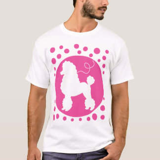 T-shirt Chemise de jupe de caniche avec le pois rose