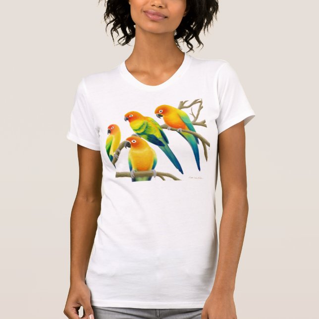 T-shirt Chemise de Knit de dames Jersey de perroquets de (Devant)