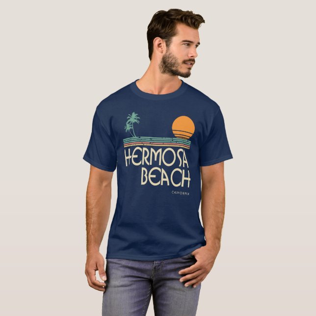 T-shirt Chemise de la Californie de plage de Hermosa (Devant entier)