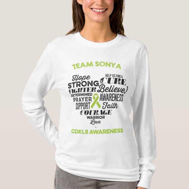 T-shirt Chemise de la conscience CDKL5, histoire de Sonya, (Devant)