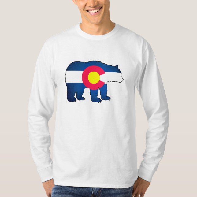 T-shirt Chemise de la douille des hommes d'ours de drapeau (Devant)