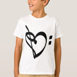 T-shirt Chemise de la jeunesse de coeur de clef de musique