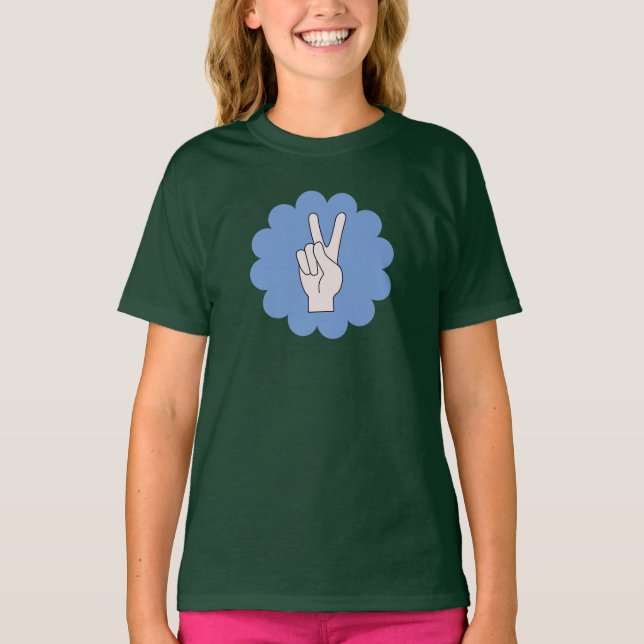 T-shirt Chemise de la Paix Signale Fleur Power Girls (Devant)