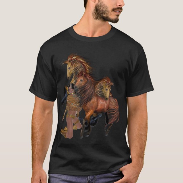 T-shirt Chemise de la princesse et des étalons amérindiens (Devant)