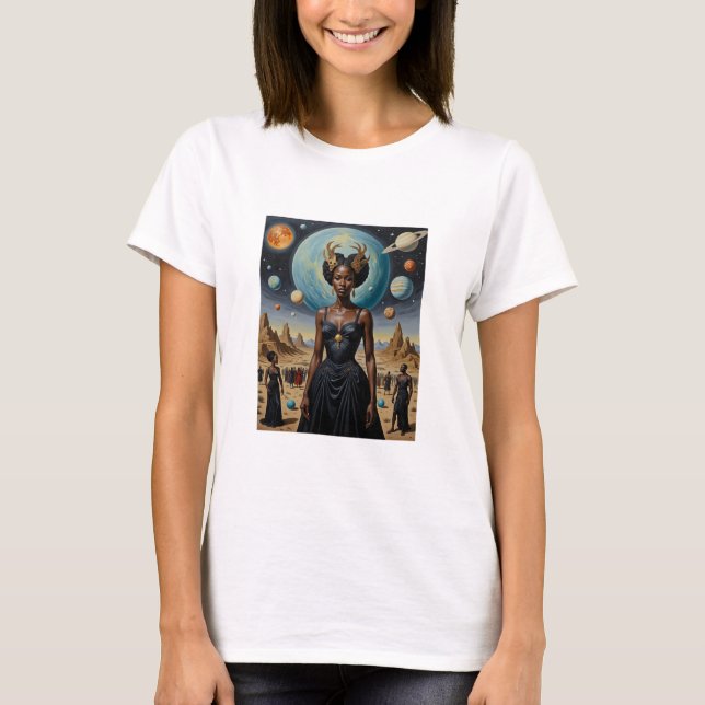 T-shirt Chemise de la reine cosmique de la couronne planét (Devant)