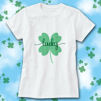 T-shirt Chemise de la Saint-Patrick avec écriture Trèfle C