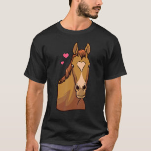 T-shirt Chemise de la Saint-Valentin Cheval Cœur Poney Équ