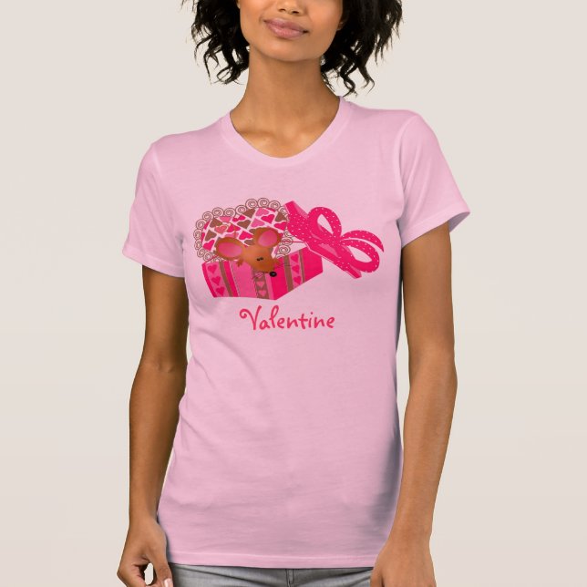 T-shirt Chemise de la souris d'amour rose (Devant)