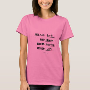 T-shirt CHEMISE de la TERRE de LIEU DE NAISSANCE (pièce en