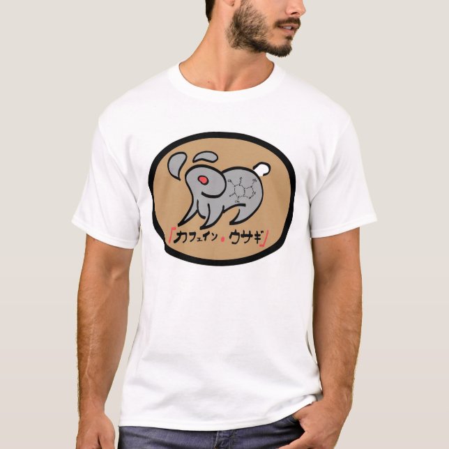 T-shirt Chemise de lapin de caféine - grand logo (Devant)