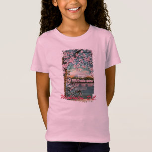T-Shirt Chemise de l'enfant peinte en fleurs de cerisier