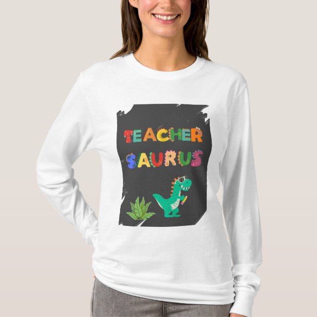 T-shirt Chemise de l'enseignant Dinosaur (Devant)