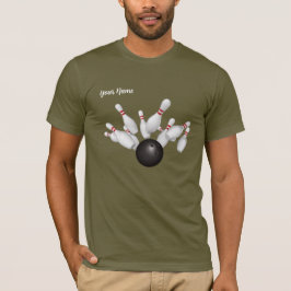 T-shirt Chemise de l'équipe de bowling foncé avec des noms