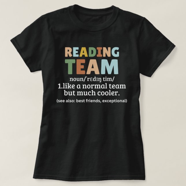 T-shirt Chemise de l'équipe de lecture, Chemise de bibliot (Design devant)