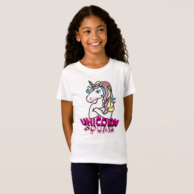 T-Shirt Chemise de l'équipe féminine de licorne (Devant entier)