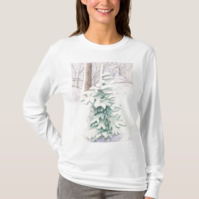 T-shirt Chemise de longsleeve de l'hiver des femmes (Devant)