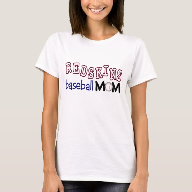 T-shirt Chemise de maman de base-ball de Peaux Rouges (Devant)
