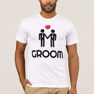 T-shirt Chemise de mariage gay blanc pour hommes
