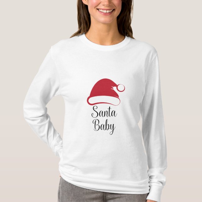 T-shirt Chemise de maternité père Noël Baby Long Sleeve 1e (Devant)