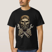 Chemise de mécanicien à crâne barbu - Tough Garage
