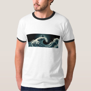 T-shirt Chemise de méditation Zen Vintage Ukiyo e Surfing