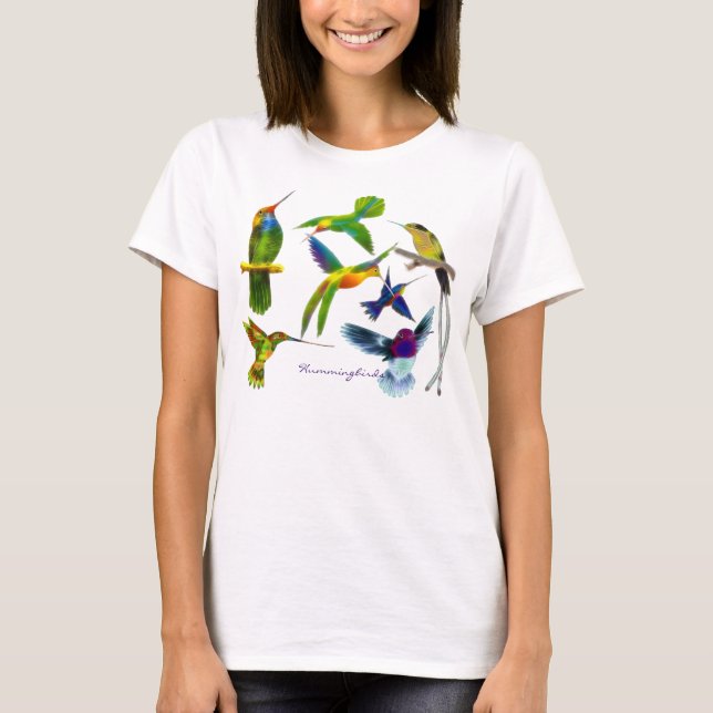T-shirt Chemise de mode femme colibris (Devant)